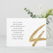 Gouden tafel 4 tafelnummer Bruiloft zitplaats kaar (Staand voorkant)