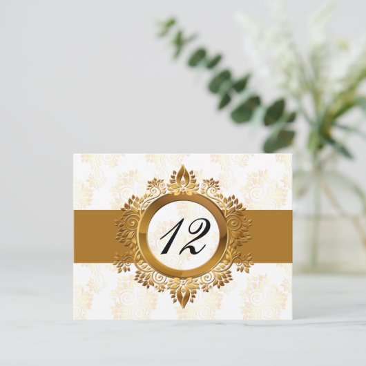 Gouden tafel nummers briefkaarten (Staand voorkant)