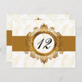 Gouden tafel nummers briefkaarten (Voorkant / Achterkant)