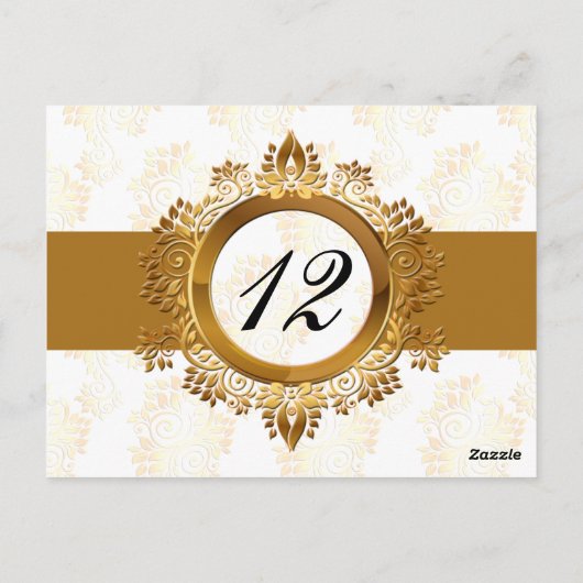 Gouden tafel nummers briefkaarten (Achterkant)