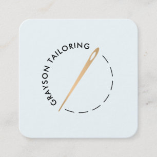 Gouden Tailoring Naald en Draad Vierkante Visitekaartje