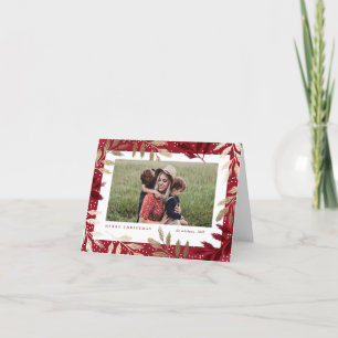 Gouden takken 3 Foto Kerstmis Feestdagen Kaart