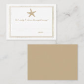 Gouden Tan Sierlijke Zeester Zitten Escort Kaart Plaatskaartje (Voorkant / Achterkant)