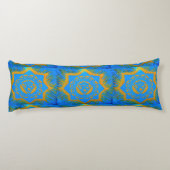 gouden tantrische sterren op blauw lichaamskussen (Achterkant)