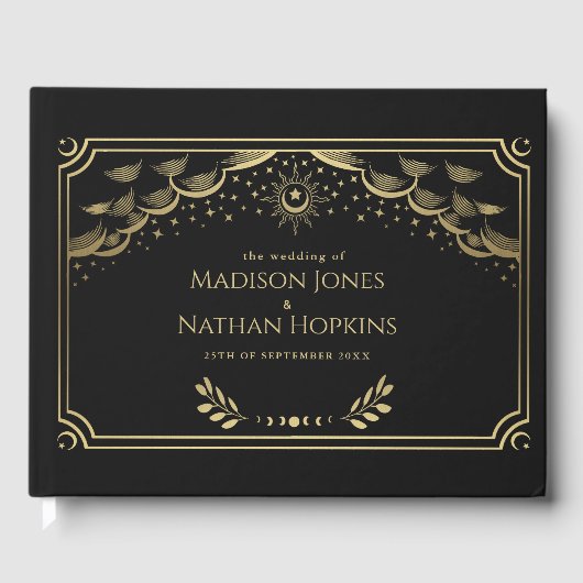  Gouden Tarot Kaart bruiloft gastenboek (Voorkant)