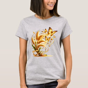 Gouden Tarwe dat verandert in Vlinders - Overvloed T-shirt