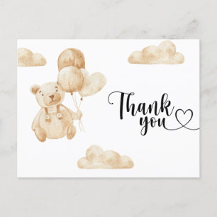 Gouden teddybeer bedankkaart briefkaart