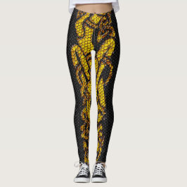 Gouden Tegels Keltische Knoop Dragon Hound op Zwar Leggings
