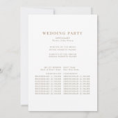 Gouden tekst Wit Trouwprogramma Kaart (Achterkant)