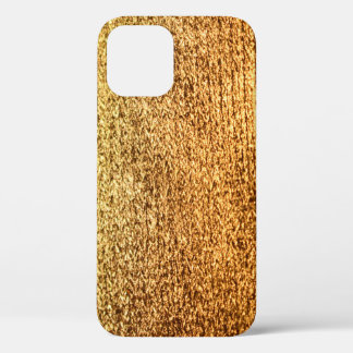 Gouden textiel: glamoureuze macro achtergrond. iPhone 12 hoesje