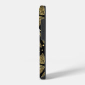 Gouden textuur driehoeken modern patroon iPhone hoesje (Linkerkant)