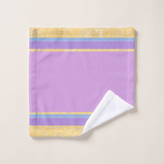 Gouden textuur met blauwe en lavendelstrepen bad handdoek (Wasdoekje)