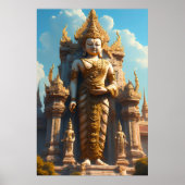 Gouden Thaise Tempelbewaker Poster (Voorkant)