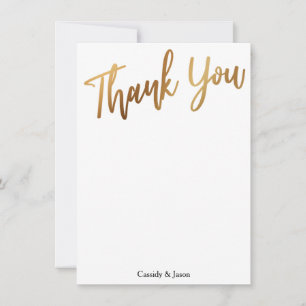 Gouden Thank You Typografie, Bokeh Zwarte Achtergr Bedankkaart