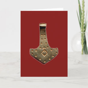 Gouden Thor Hamer rode wenskaart Kaart