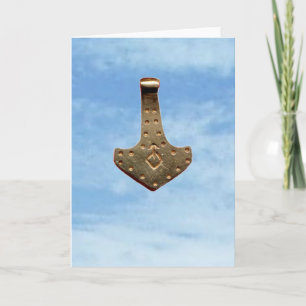Gouden Thor Hamer wolken wenskaart Kaart