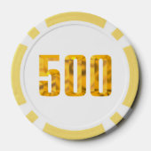 Gouden Thor Hammer wit geel 500 streep poker chip (Achterkant)