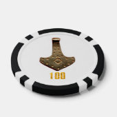 Gouden Thor Hammer witte blk 100 gestreepte poker Poker Chips (Enkel)