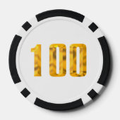 Gouden Thor Hammer witte blk 100 gestreepte poker  Poker Chips (Achterkant)