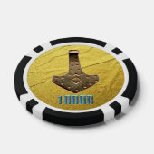 Gouden Thor Hammer witte blkb 10K gestreepte poker Poker Chips (Enkel)