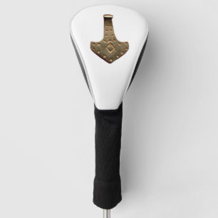 Gouden Thor Hammer witte golfclub driver cover