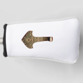 Gouden Thor Hammer witte golfclub putter cover (Voorkant)