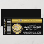 Gouden Ticket 60e Verjaardagsfeestje Kaart (Voorkant / Achterkant)