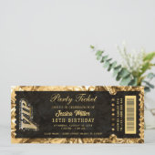 gouden ticket uitnodigingen (Staand voorkant)