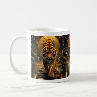 Gouden Tijger Luxe Wilde Dieren Kunst Koffiemok