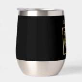 Gouden Tijger op Zwarte Achtergrond Wijnbeker (Rechts)