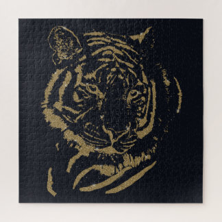 Gouden tijger zwart ontwerp legpuzzel