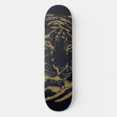 Gouden tijger zwart ontwerp skateboard (Voorkant)