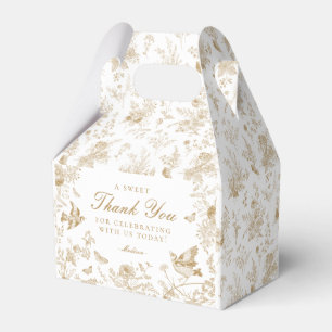 Gouden Toile De Jouy Bloemen Dessert Favoriete Doz Bedankdoosjes