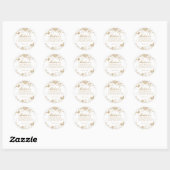 Gouden Toile De Jouy Bloemen Verjaardagsfeest Ronde Sticker (Vel)