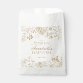 Gouden Toile De Jouy Bloemendoop Dessert Bedankzakje (Voorkant)