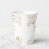 Gouden Toile De Jouy Bloemendoop Papieren Bekers (Links)