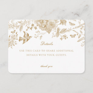 Gouden Toile de Jouy Details Kaart Uitnodiging Inl
