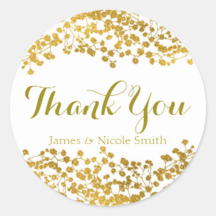 Gouden Toon Baby's adem wit Elegante gunst Ronde Sticker