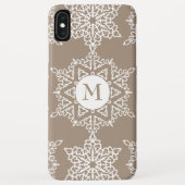 Gouden Toon Sneeuwvlokken Kerstmis Monogram Case-Mate iPhone Case (Achterkant)