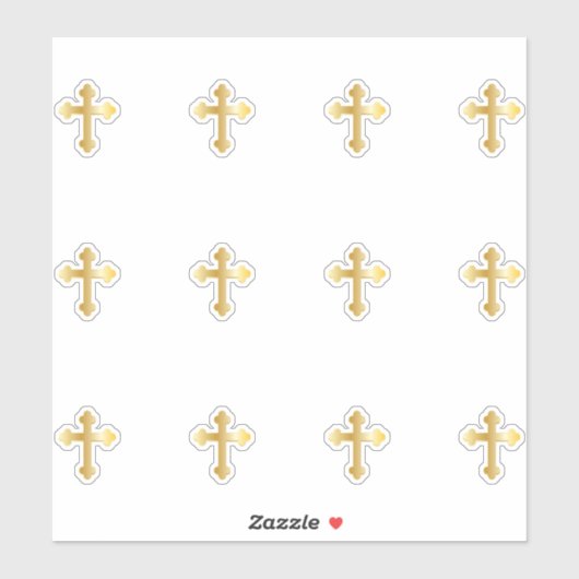 Gouden Toon Trinity Cross Sticker (Vel)