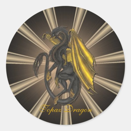 Gouden Topaz Dragon Stickers (Voorkant)