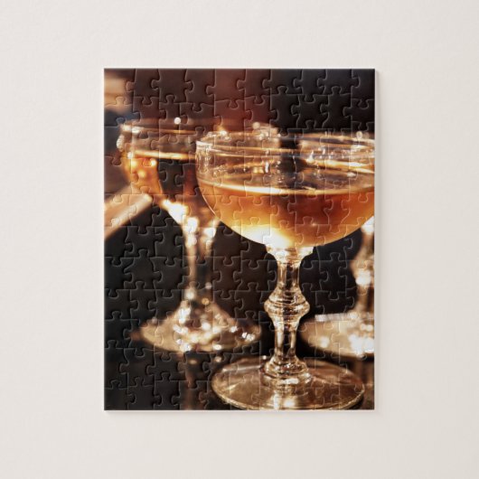 gouden topton voor champagne legpuzzel (Verticaal)