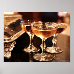 gouden topton voor champagne poster