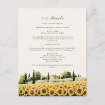 Gouden Toscaanse Landschap Zonnebloem Trouwdetails