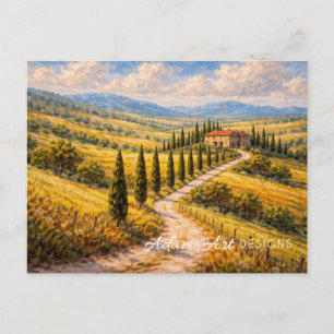 Gouden Toscaanse Landschapsvilla Landschap Briefkaart