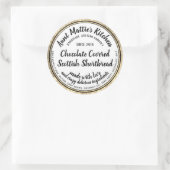 Gouden Trim Artisan Gourmet Ingrediënten Etiket (Tas)