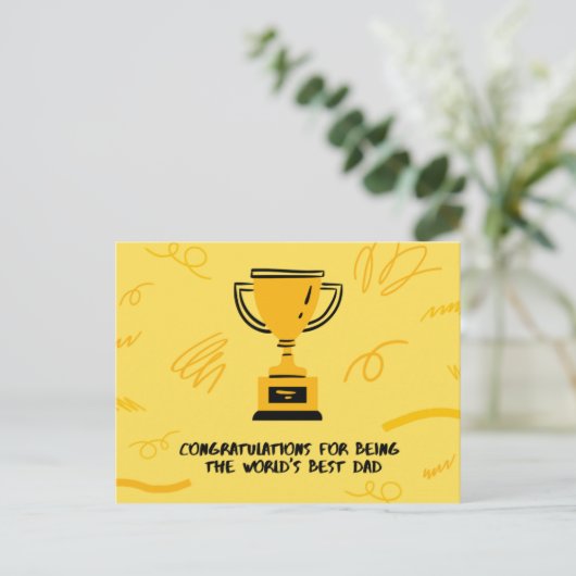 Gouden Trofee Vaderdag Landschap Briefkaart (Staand voorkant)