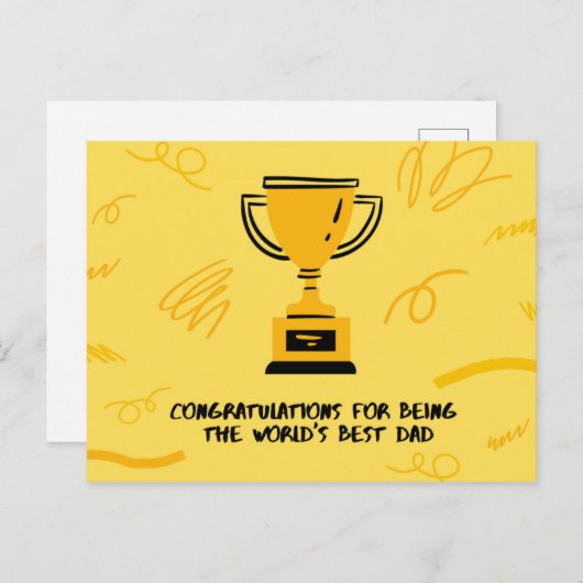 Gouden Trofee Vaderdag Landschap Briefkaart (Voorkant / Achterkant)