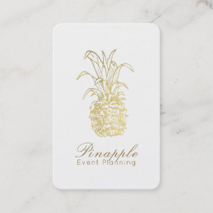 Gouden Tropische Elegante Moderne Vintage Ananas Visitekaartje