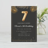 Gouden Tropische Palm Bladeren 7e Verjaardag Kaart (Staand voorkant)